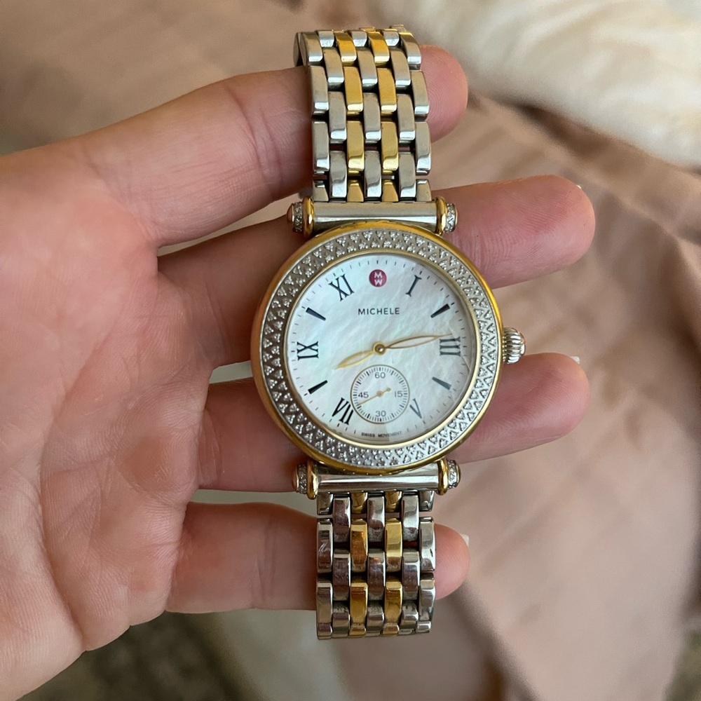 Michele Deco Watch with two toned band